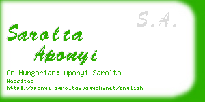 sarolta aponyi business card